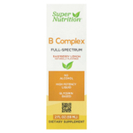 Super Nutrition, комплекс витаминов группы B полного спектра с витамином B12, пантотеновой кислотой, биотином и ниацином, малина и лимон, 59 мл (2 жидк. унции)