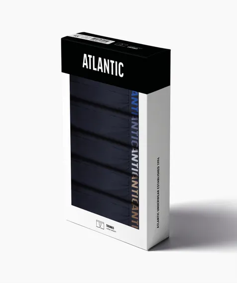 Трусы (5шт) мужские слипы спорт Atlantic, 5SMP-004, хлопок, темно-синий