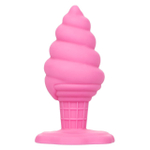 Розовая анальная пробка в виде мороженого Yum Bum Ice Cream Cone Butt Plug - 9,5 см. (Цвет: розовый)