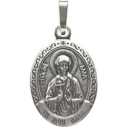 Святая Алла. Нательная икона посеребренная.