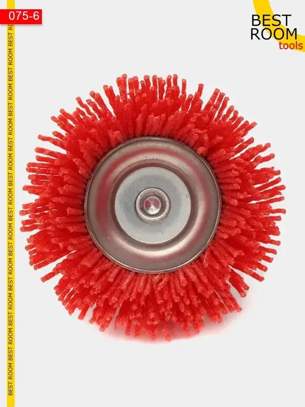 Щетка нейлоновая для дрели, Корщетка "чашка" насадка на дрель нейлоновая 75 х 6 мм