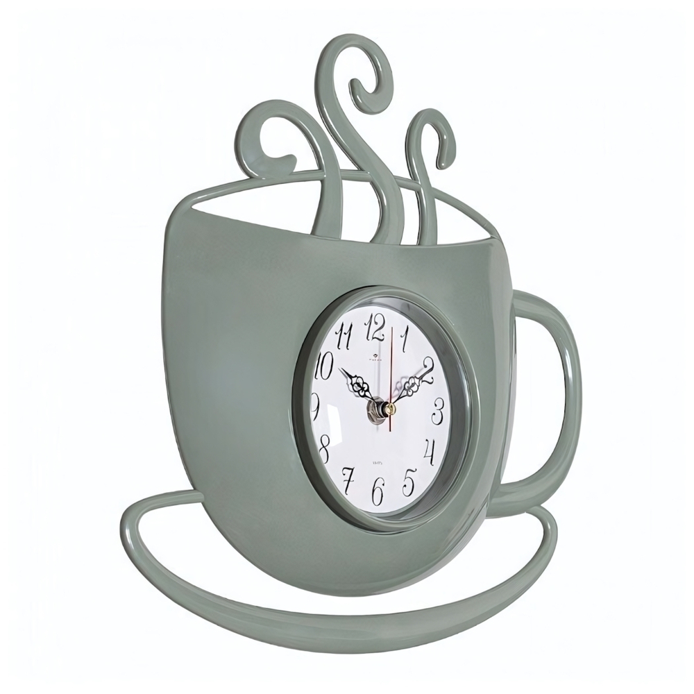 3432-006 Часы настенные чашка с дымком 31,5 х30,5 см, корпус оливковый "Классика" "Рубин"