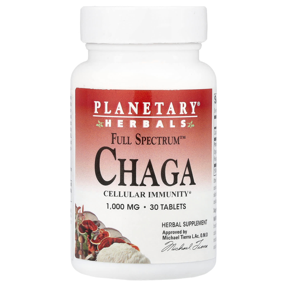 Planetary Herbals, Full Spectrum™, чага, 30 таблеток