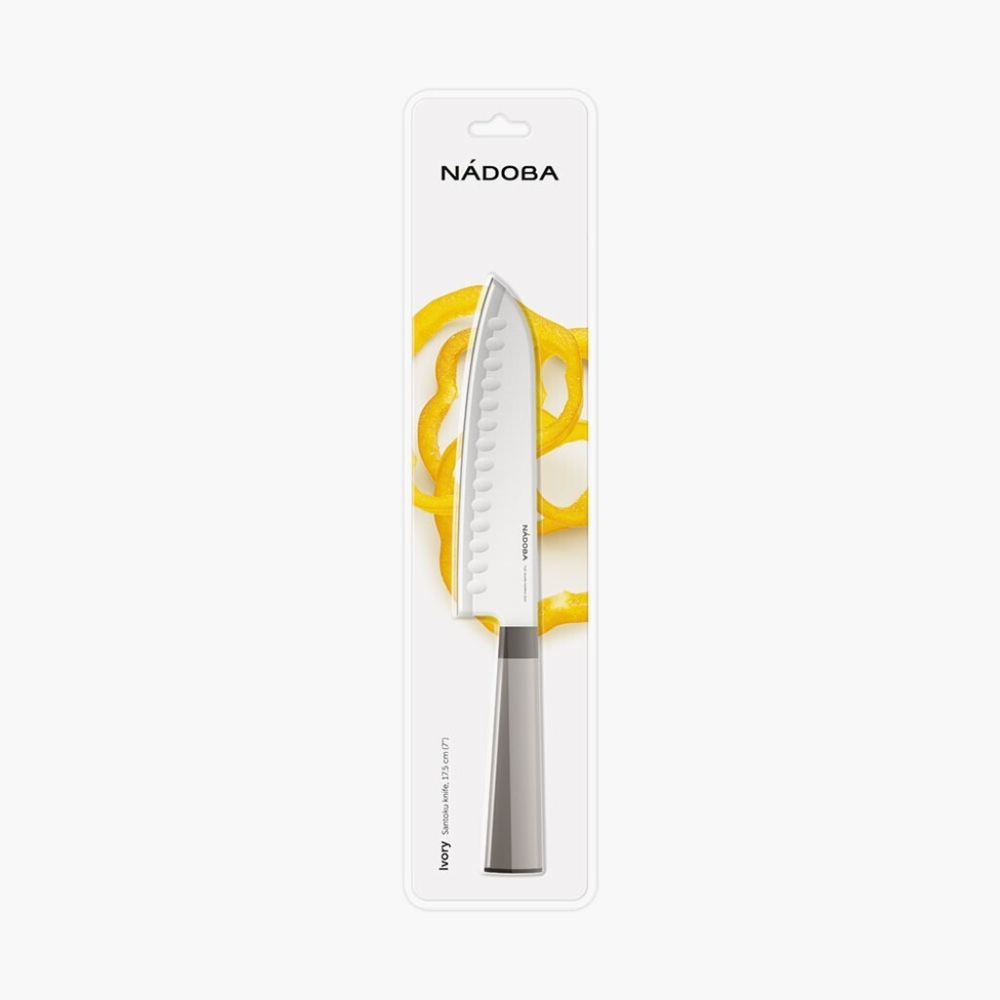 Нож кухонный Nadoba, Ivory, сантоку, нерж сталь, 17.5 см, рук пласт, 724813