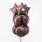 F Шар Сердце 18" / 46 см, сатин шоколад / Brown (БГ-15)