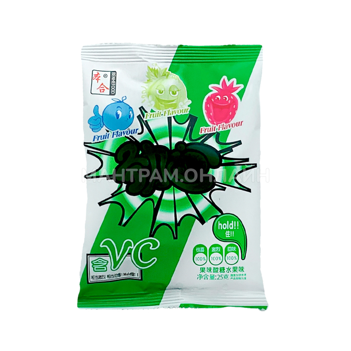 Конфеты кислые Benhefood Fruit Flavour вкус арбуз 25 г
