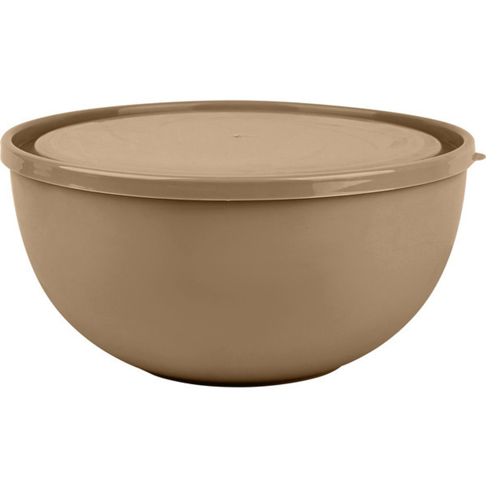 Салатник пластиковый 2,5л с крышкой «Galaxy» шоколадный мокко