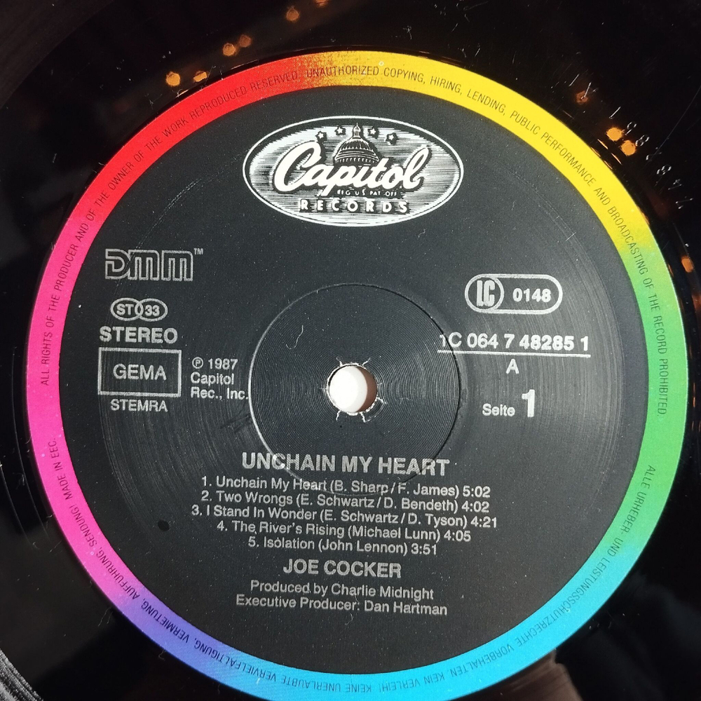 Винтажная виниловая пластинка LP Joe Cocker Unchain My Heart (Germany 1987) Satisfied