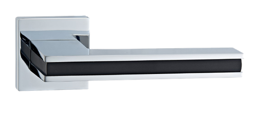 Ручка цинковая на тонком квадратном основании ABRISS R50.187 CP/BL (Хром/Черная вставка)