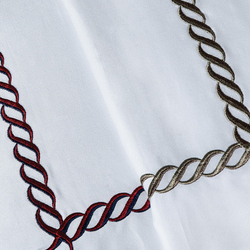 Наволочка декоративная 50х70 Casual Avenue Messina Marine бело-коричневая Турция фрагмент