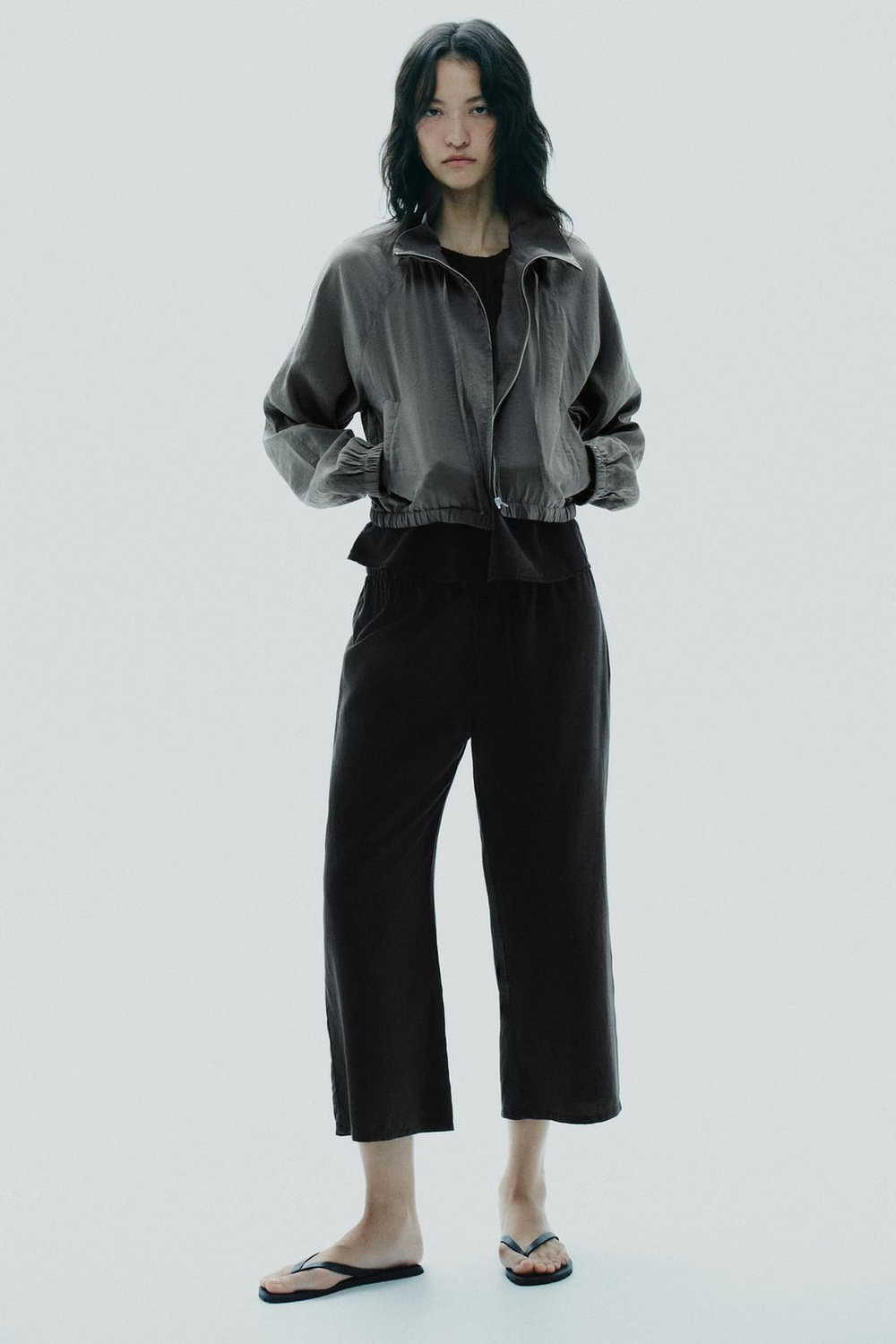 ZARA КУРТКА, СИНИЙ С МЕЛАНЖЕВЫМ ЭФФЕКТОМ