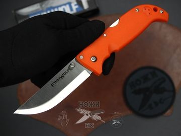 Складной нож Cold Steel 20NPJ Finn Wolf Blaze Orange c клинком из стали AUS-8A, рукоять Grivory (Griv-Ex)