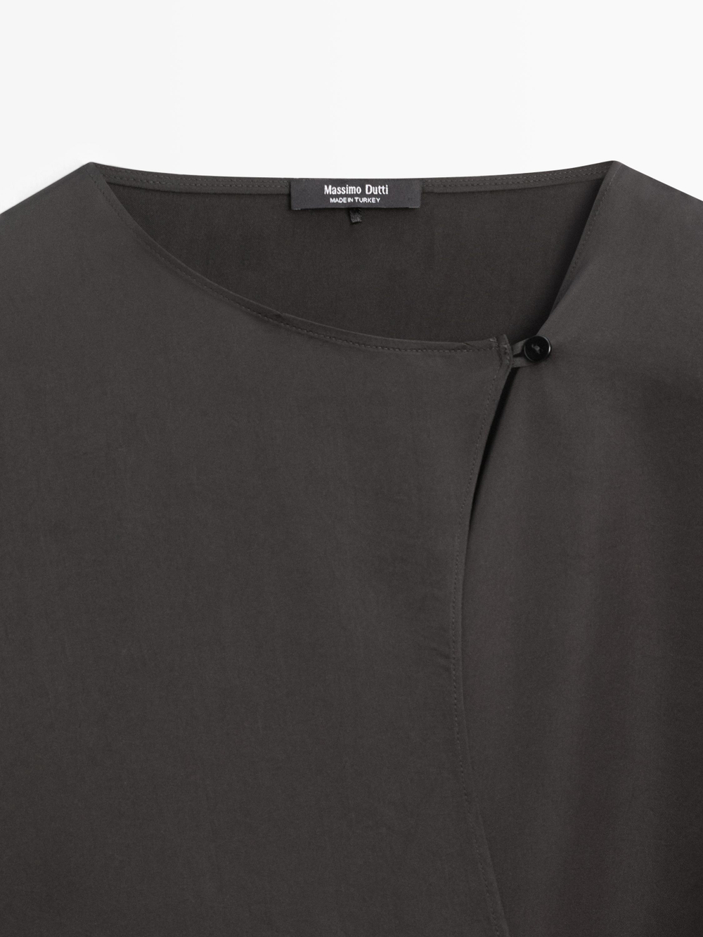 Massimo Dutti Рубашка из струящейся ткани внахлест, черный