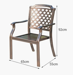 Обеденная мебель из литого алюминия стол прямоугольный ТРАНСФОРМЕР «TRANSFORMER» 180-240×90 + 6 кресел БОСТОН «BOSTON»