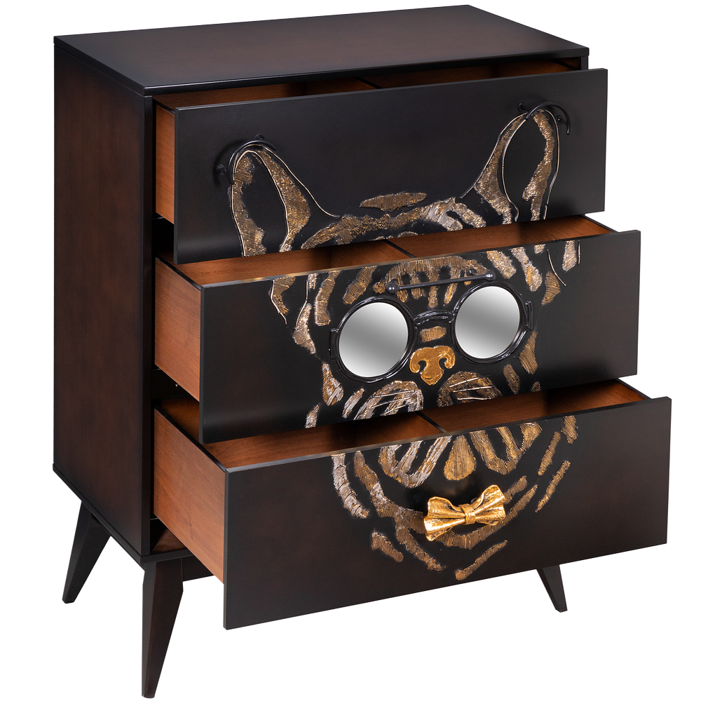 Комод Собака Фрэнки с 3 ящиками Каштан