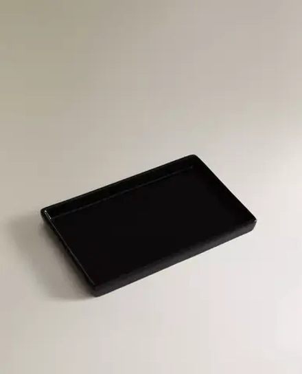 ZARA HOME ПОДНОС ДЛЯ ВАННОЙ ИЗ БЛЕСТЯЩЕГО ФАЯНСА, ЧЕРНЫЙ