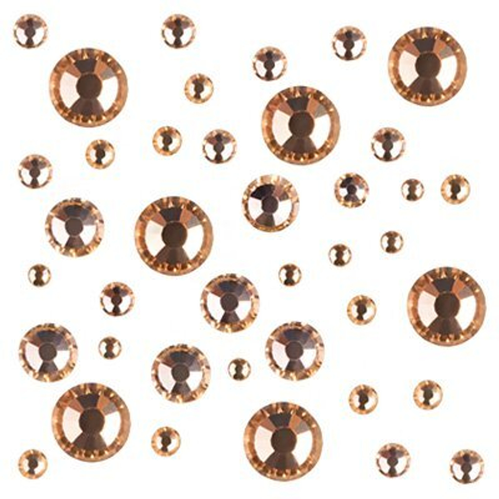 Стразы цветные микс в баночке Lt.Peach