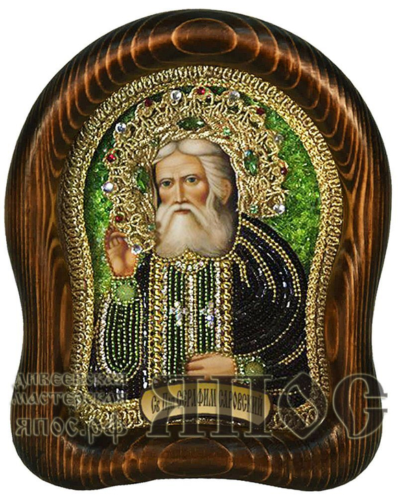 Икона Преподобный Серафим Саровский бисер