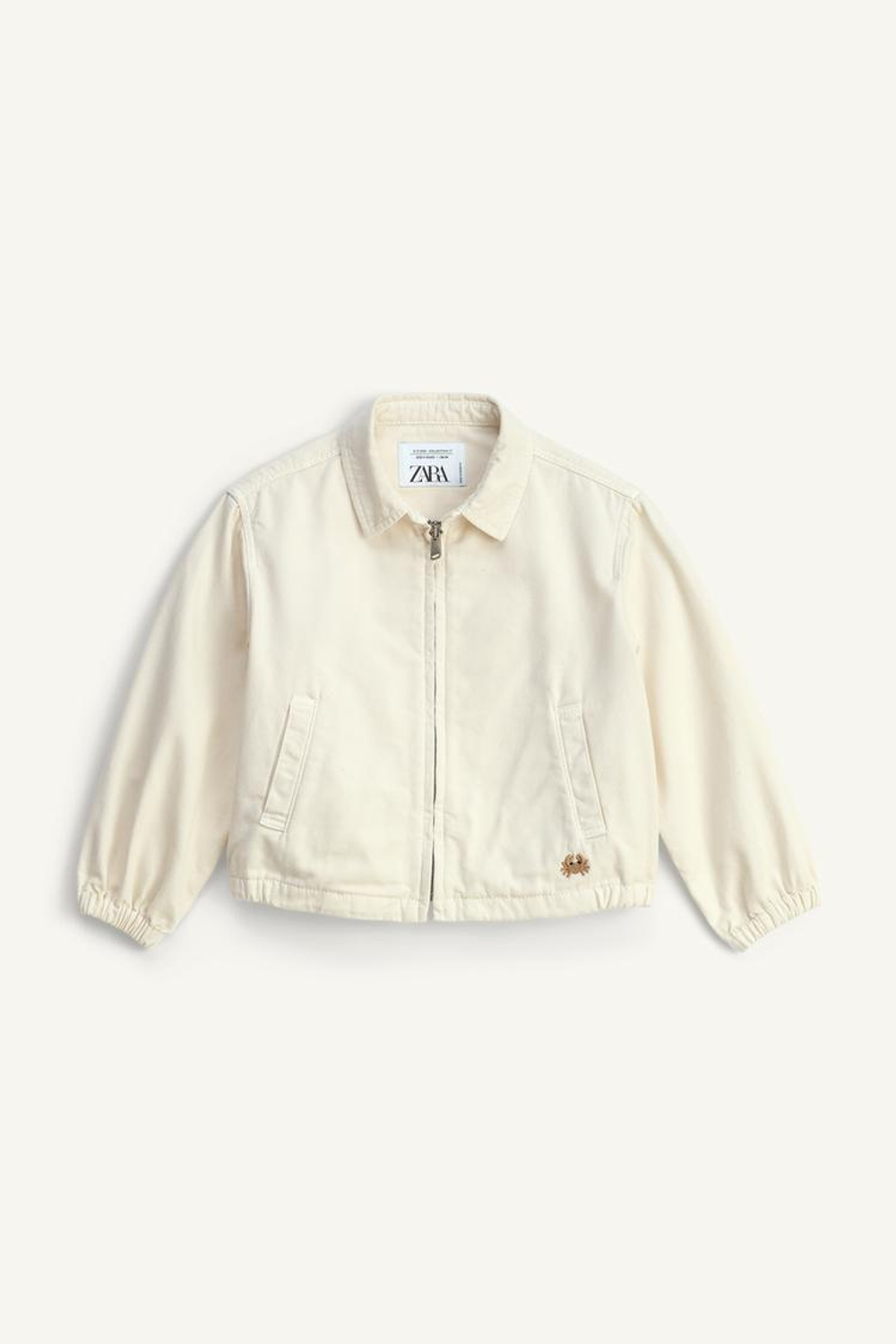 ZARA ЛЕГКАЯ КУРТКА С ВЫШИВКОЙ - LIMITED EDITION, БЕЖЕВЫЙ