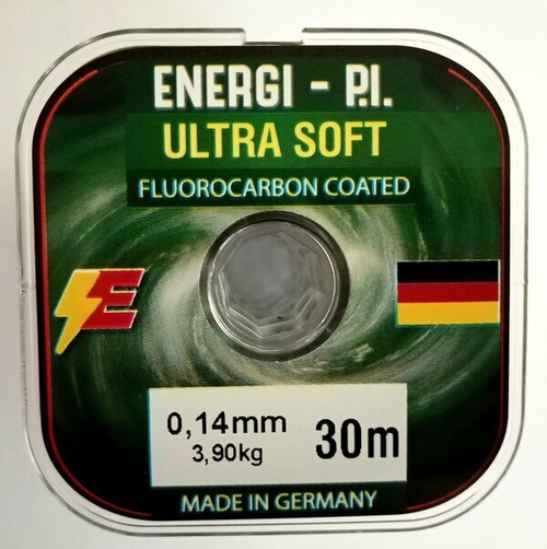 Леска Energi P,I, Ultra Soft цвет темно бронзовый флюорокарбоновое покрытие 30m 0,18 mm