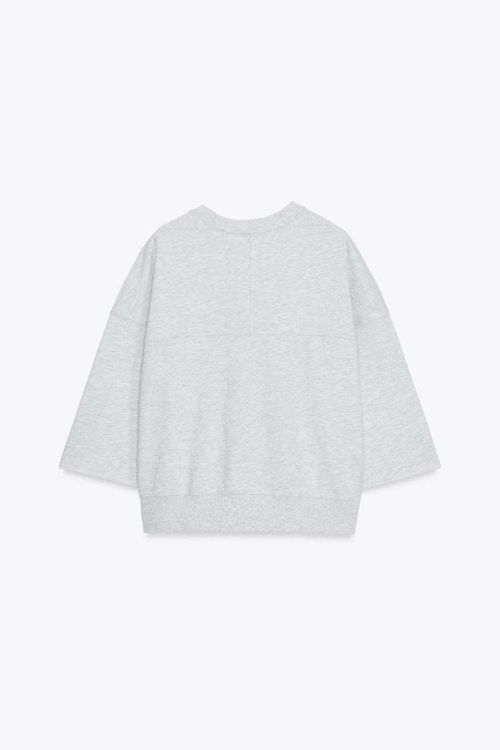 ZARA ТОЛСТОВКА С ЭФФЕКТОМ ПОТЕРТОСТИ, СЕРЫЙ С МЕЛАНЖЕВЫМ ЭФФЕКТОМ