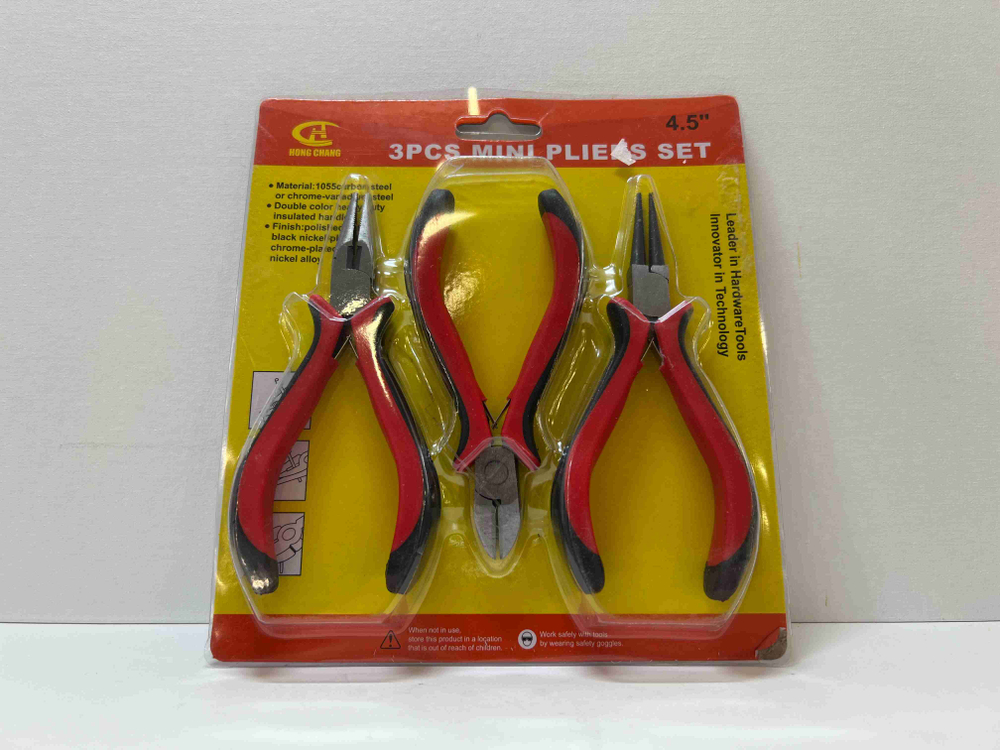 Универсальный набор инструментов 3 в 1 (тонкогубцы, бокорезы, круглогубцы)