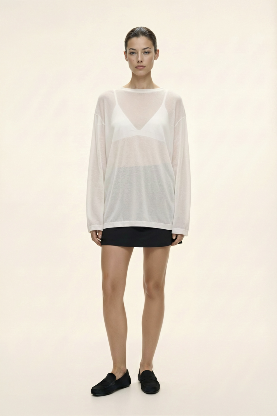 Лонгслив из трикотажа прямого силуэта