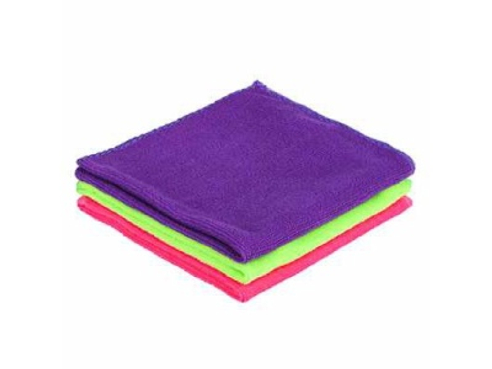 Набор салфеток из микрофибры универсальные 30*30см (3шт/уп) 3 цвета VETTA