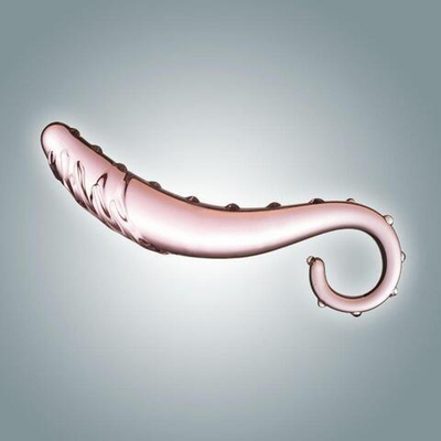 Нежно-розовый стеклянный стимулятор - 16 см. (Цвет: нежно-розовый)