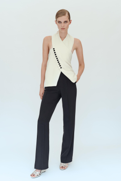 ZARA ТОП-ЖИЛЕТ НА ЗАПАХЕ, ЭКРЮ