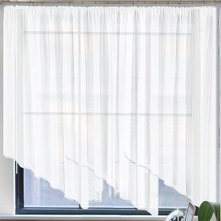 Занавеска "Ф. ТРИО", цвет белый, на шторной ленте, Польша.