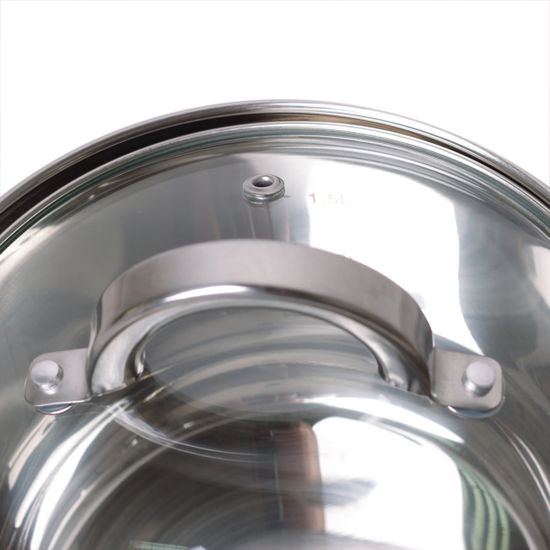 Ковш 1,9 л. из нержавеющей стали со стеклянной крышкой Kamille KM 4227S