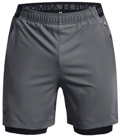 Мужские теннисные шорты Under Armour Vanih Woven 2-in-1 Shorts - pitch gray/black
