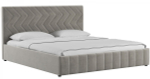 Кровать Милана без ПМ 180 см велюр светлый кварцевый серый