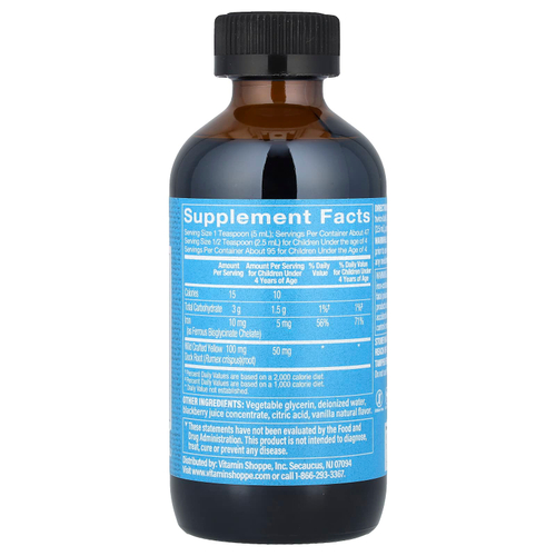 The Vitamin Shoppe, Liquid Iron, ежевика и ваниль, 236,5 мл (8 жидк. Унций)