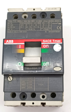 Автоматический выключатель ABB Tmax T1C160, 160А 3p, 63A, 1SDA063528R1 TMD40-500 8кА