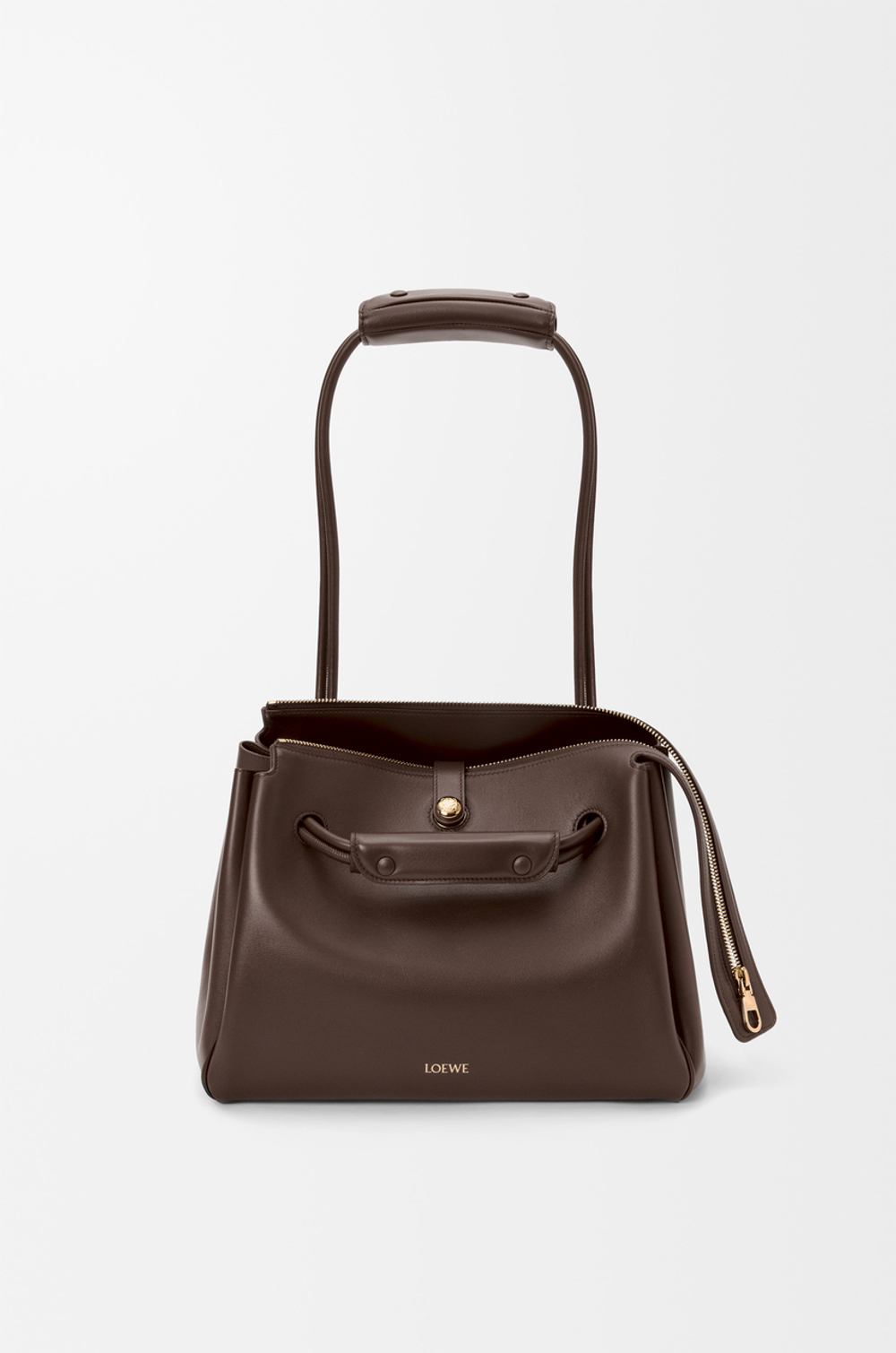 Loewe Сумка Madrid среднего размера из мягкой телячьей кожи, темно-каштановый