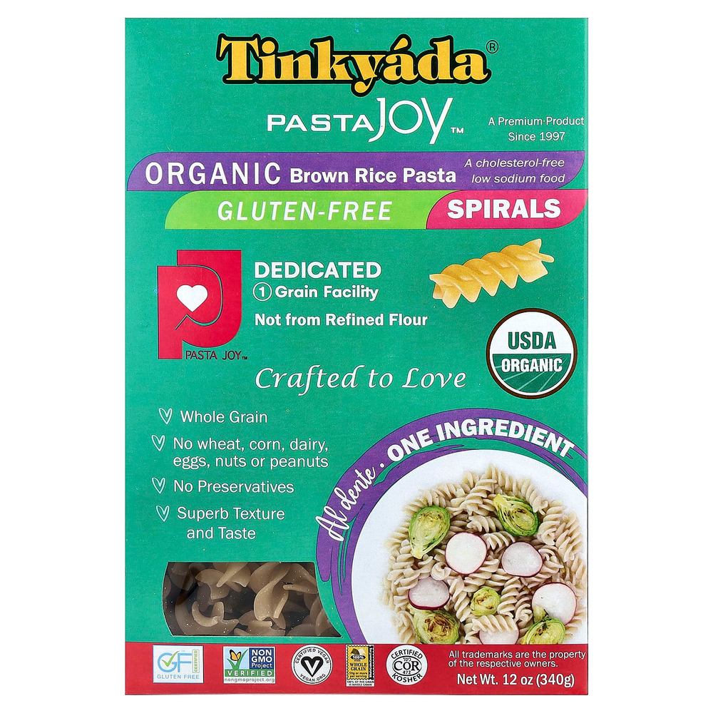 Tinkyada, паста из органического коричневого риса, спиральки, 340 г (12 унций)