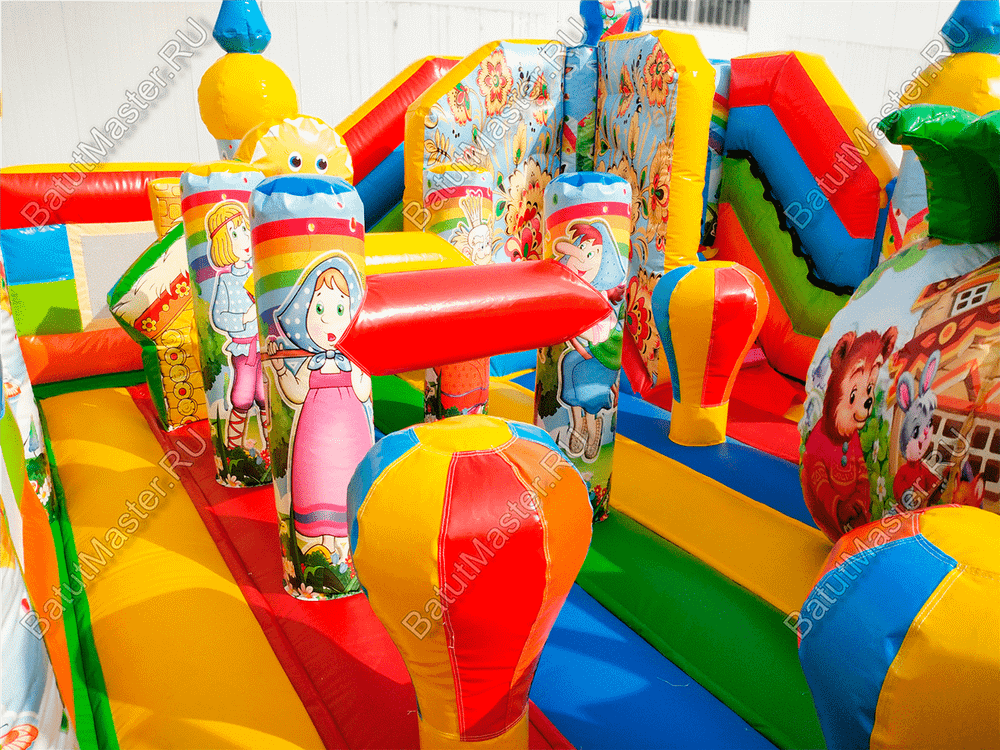 Надувной батут-горка "Русские сказки", 6x5x2.8 м