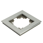 Рамка 1-местная, серебро, STEKKER, MFR00-7001-03, серия Катрин, серебро 50011