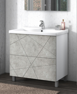 Тумба Vigo Geometry 800-0-2 цвет Бетон с умывальником (tn.GEO.NEO.80.2Y )