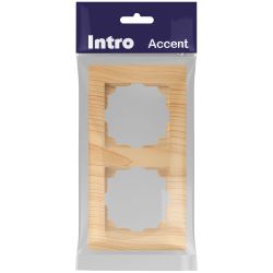 Рамка для розеток и выключателей Intro Accent 6-502-11 на 2 поста, СУ, сосна | Intro
