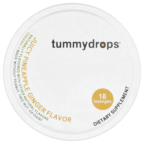 Tummydrops, сочный ананас и имбирь, 18 драже