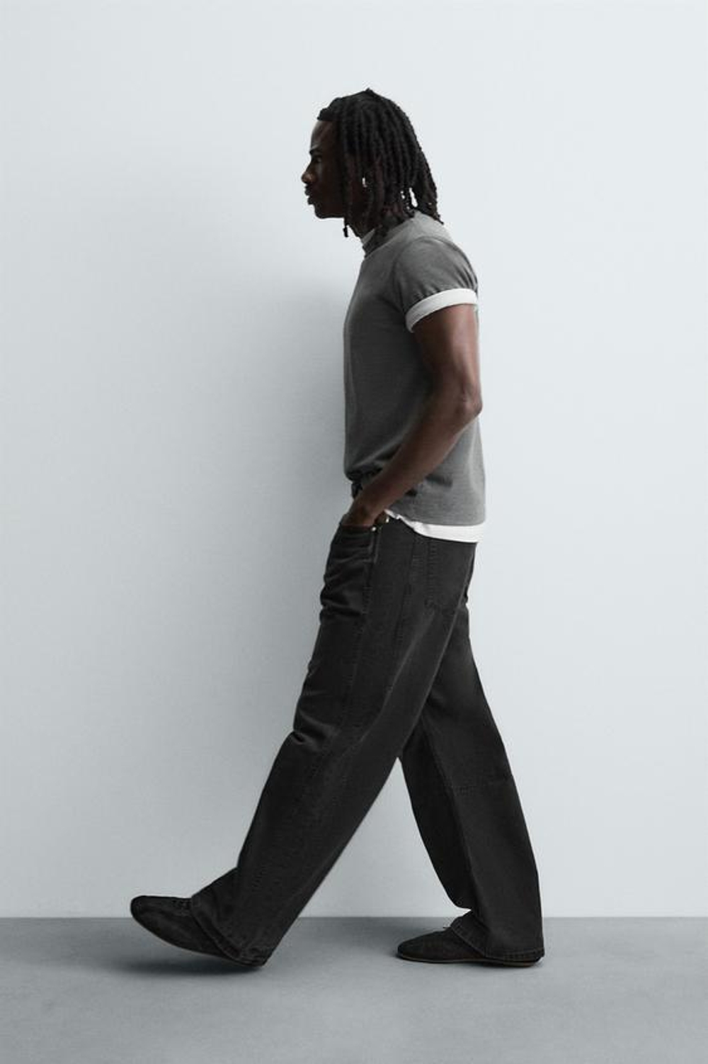 ZARA ДЖИНСЫ BAGGY FIT, ЧЕРНЫЙ