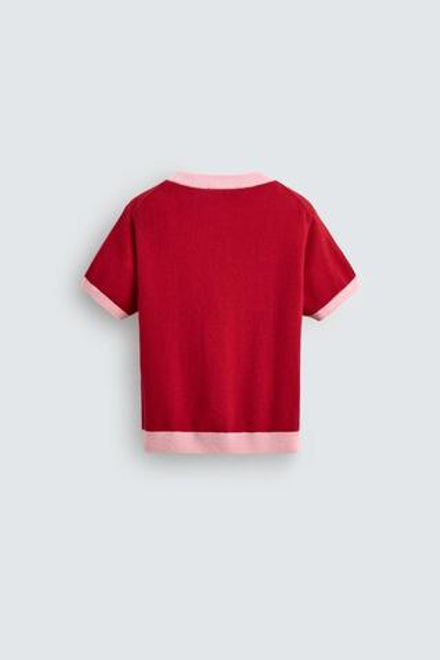 ZARA HARRY LAMBERT X DISNEY ТРИКОТАЖНЫЙ ТОП ИЗ 100% КАШЕМИРА, КРАСНЫЙ