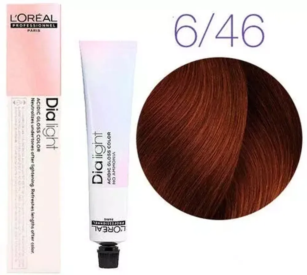 L&#39;Oreal Professionnel Dia Light 6.46 темный блондин медно-красный 50 мл