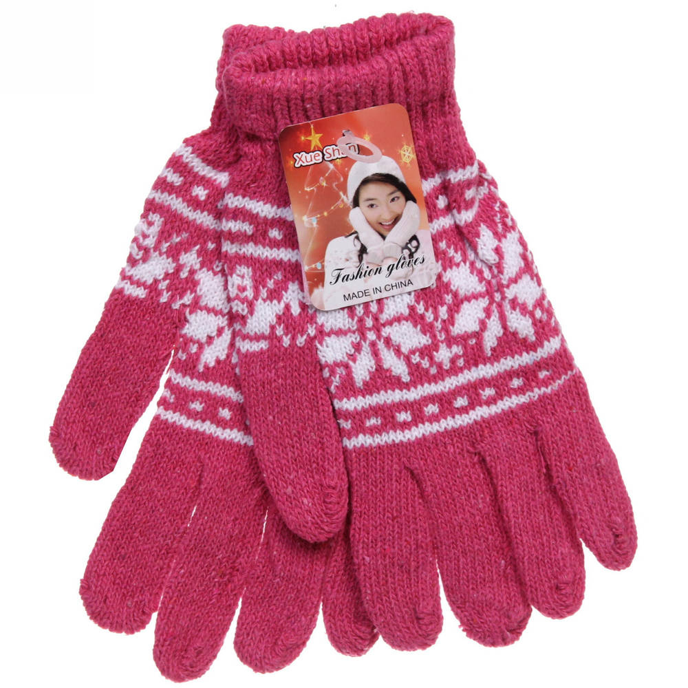 Перчатки женские теплые «Скандинавия» 19 см, микс