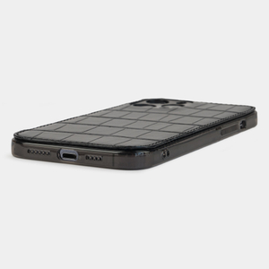 Чехол-накладка для iPhone 12 Pro Max из натуральной кожи крокодила, черного цвета