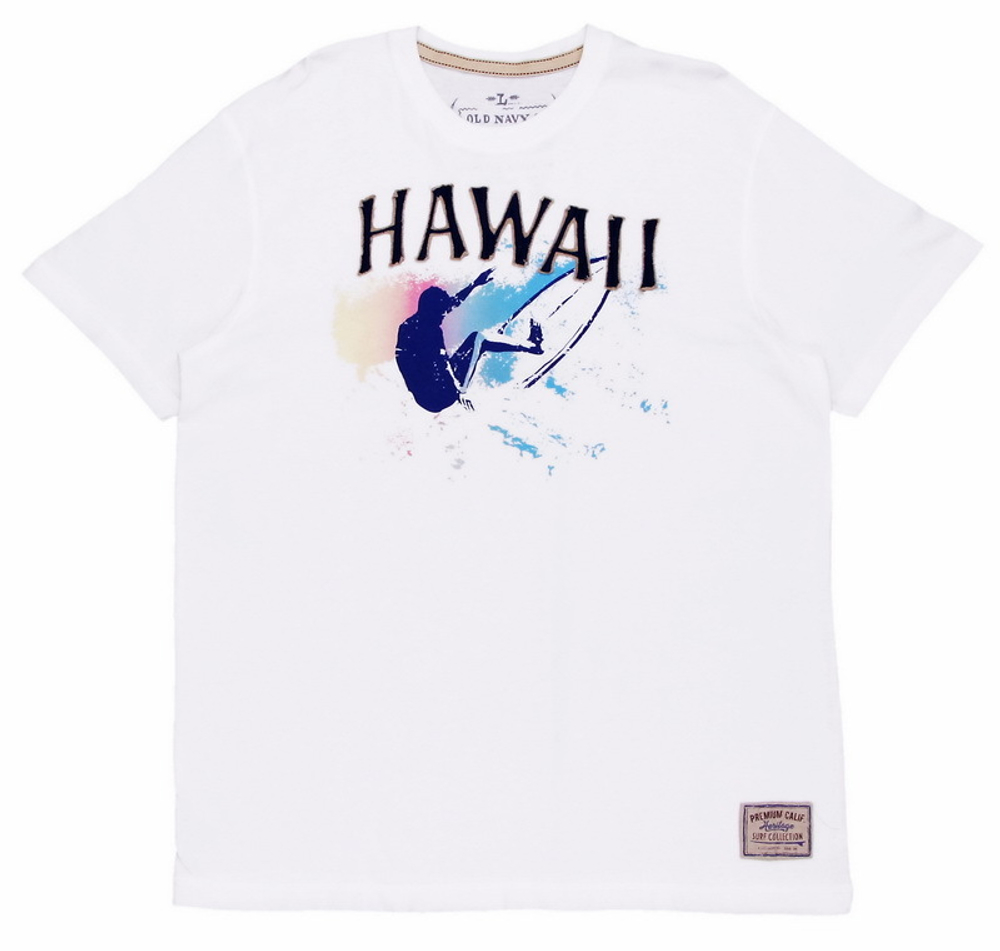 Футболка Hawaii серфингист ( белая )