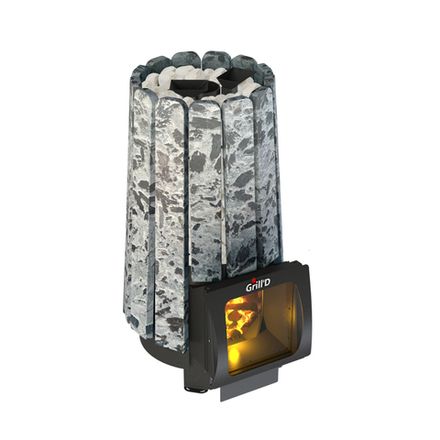 Дровяная банная печь Grill'D Cometa Vega 180 Short Window Max Stone (Серпентинит)